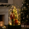 Stolp Notenkraker met LED-lampjes Rood/Donkergroen