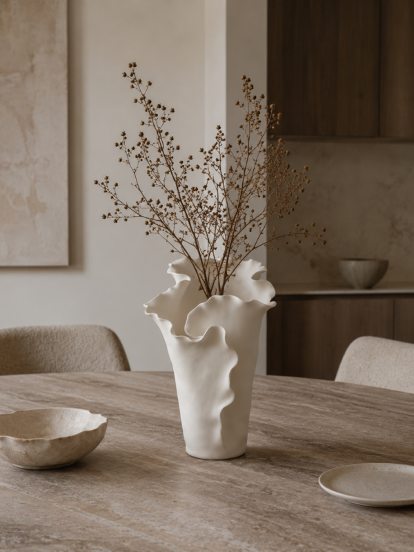 Witte Keramische Vaas Helix 58557 Witte Keramische Vaas Helix