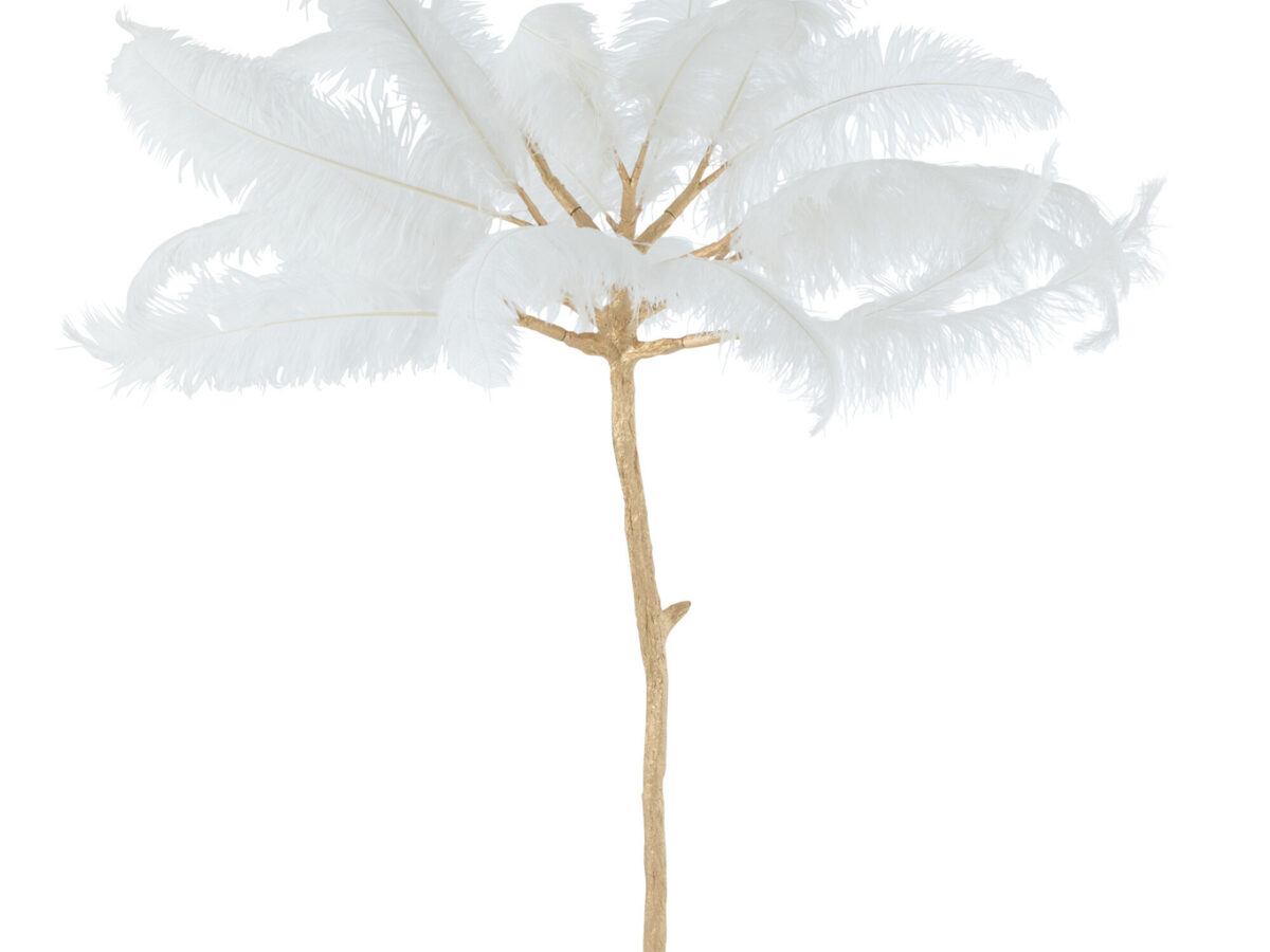 Boom Pluimen Goud/Wit Groot