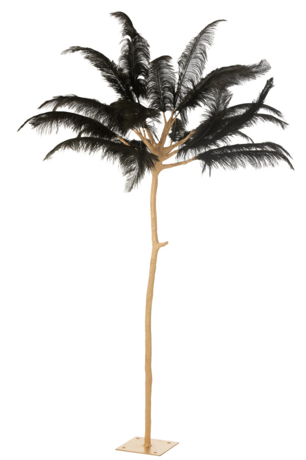 Boom Pluimen Goud/Zwart Groot