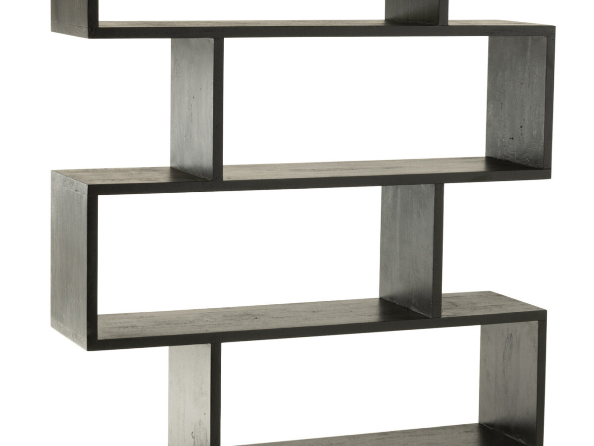 Boekenkast Listo Mangohout Mat Zwart