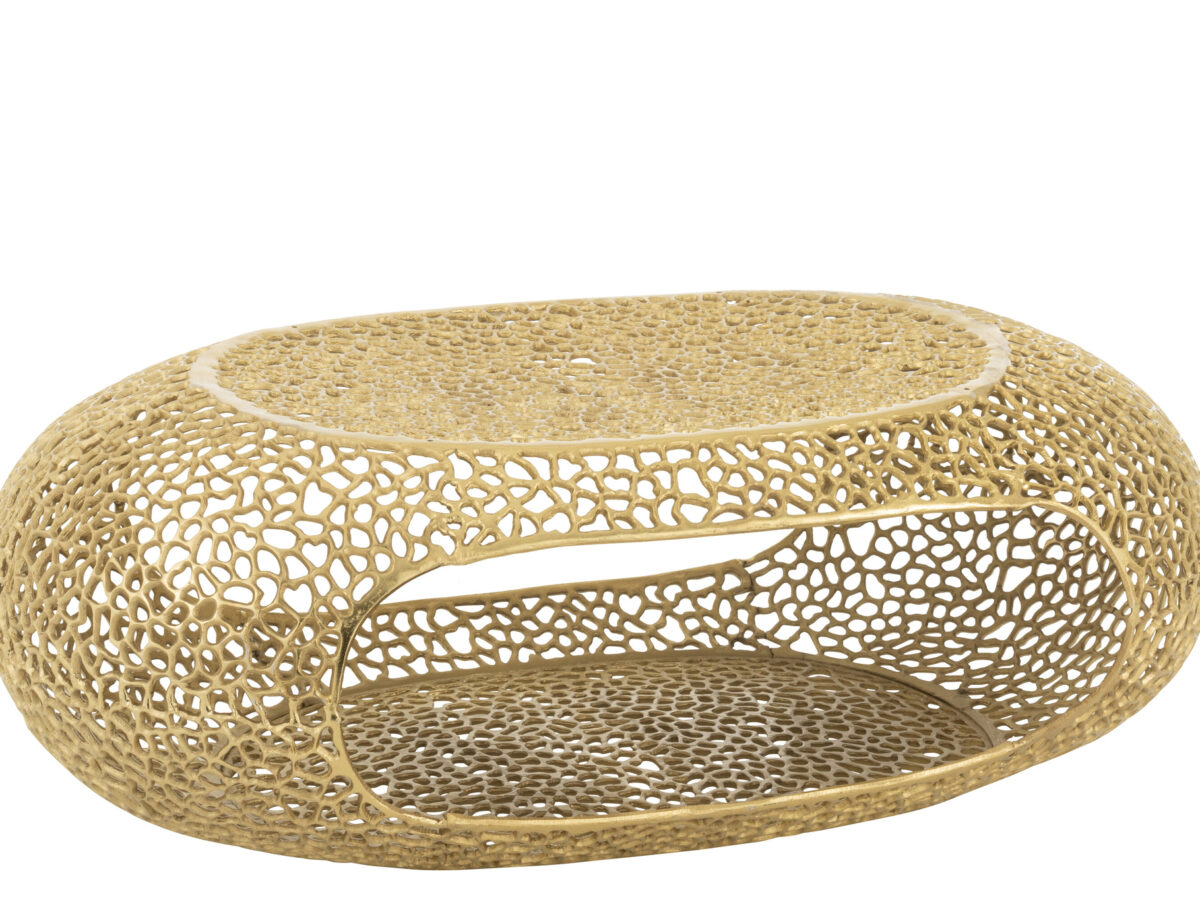 Salontafel Ovaal Aluminium Goudkleurig Groot