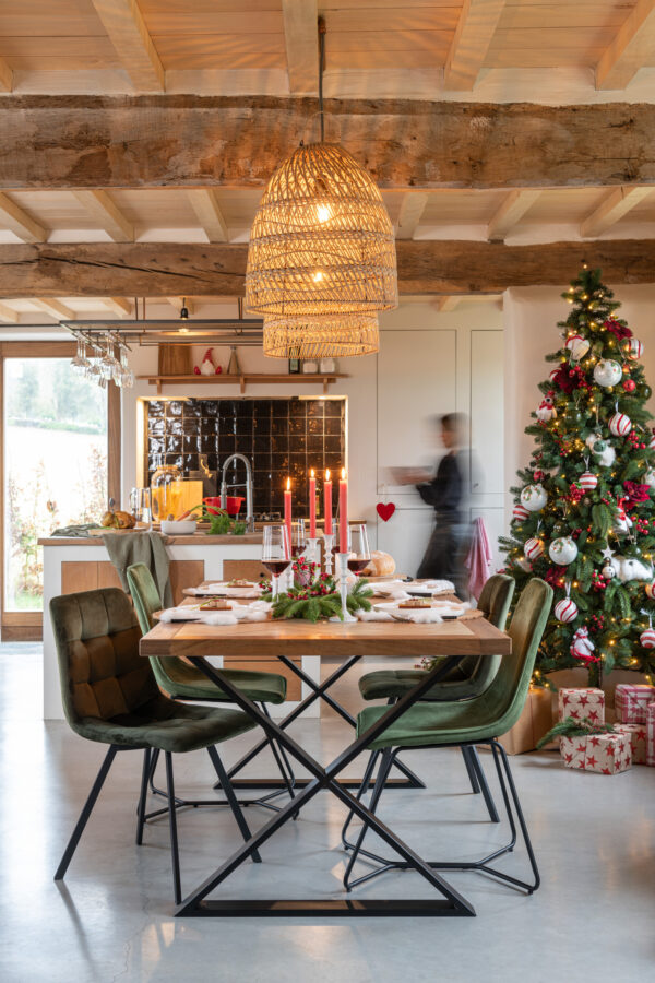 Halve Kerstboom + Led-verlichting plastic Groen