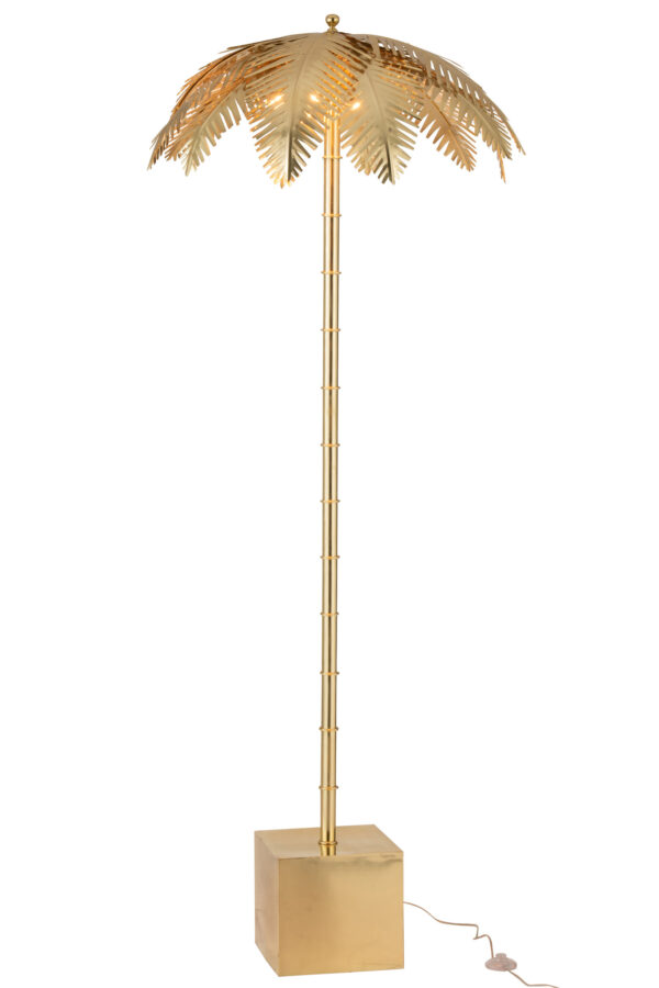 1.jpg Vloerlamp Kokosbladeren staal Goud