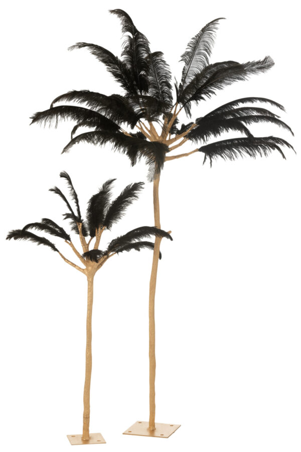 Boom Pluimen Goud/Zwart Groot