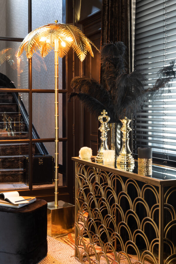 3.jpg Vloerlamp Kokosbladeren staal Goud