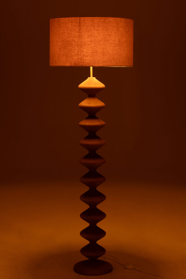 Vloerlamp Caterpillar Populierenhout Natuur/Grijs