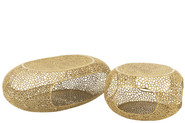 Salontafel Ovaal Aluminium Goudkleurig Groot