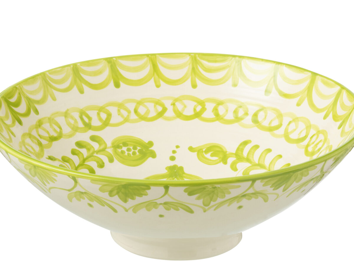 Lebrillo kom Granada keramiek wit/groen