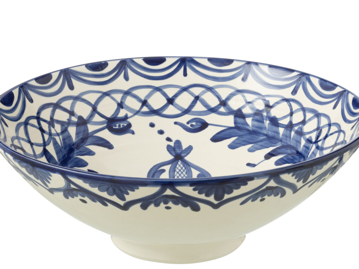 Lebrillo kom Granada keramiek wit/cobaltblauw