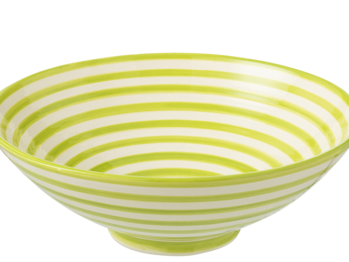 Lebrillo kom Granada Strepen Keramiek Wit/Groen