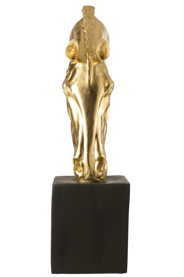 Paard Op Voet Goudkleurig/Zwart Groot