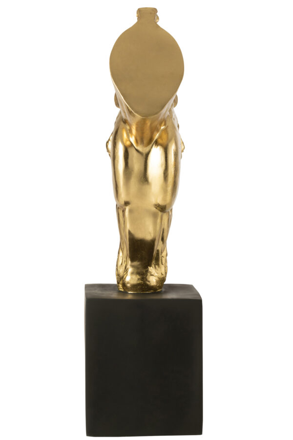 Paard Op Voet Goudkleurig/Zwart Groot