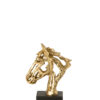 Paard op Voetstuk Goudkleurig/Zwart Klein