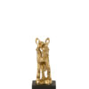 Paard op Voetstuk Goudkleurig/Zwart Klein