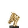 Paard op Voetstuk Goudkleurig/Zwart Klein