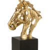 Paard op voetstuk Goud/Zwart Large