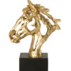 Paard op voetstuk Goud/Zwart Large