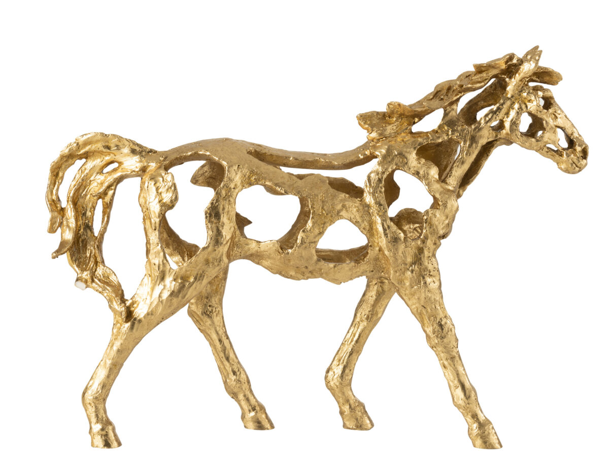 Paard Rennend Gold Large