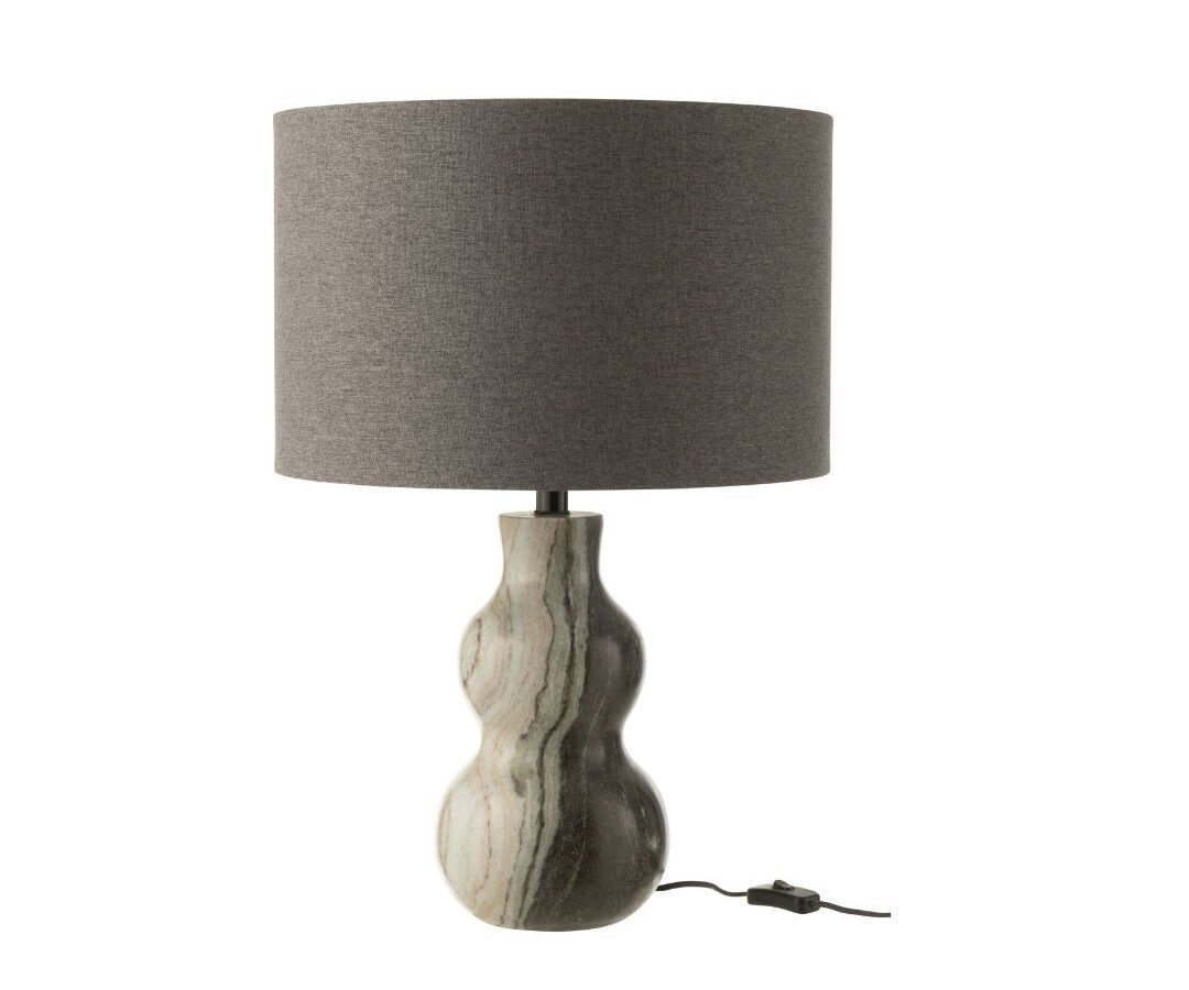 Tafellamp Marmer Met Kap Zwart/Grijs