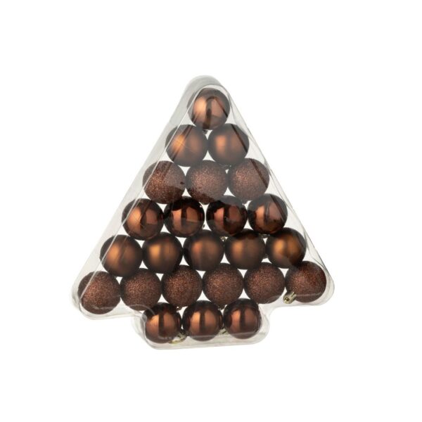 Kerstverpakking met 24 kerstballen, donkerbruin