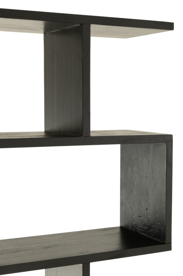 Boekenkast Listo Mangohout Mat Zwart