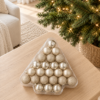 Kerstverpakking met 24 beige kerstballen 59875 Kerstverpakking met 24 beige kerstballen