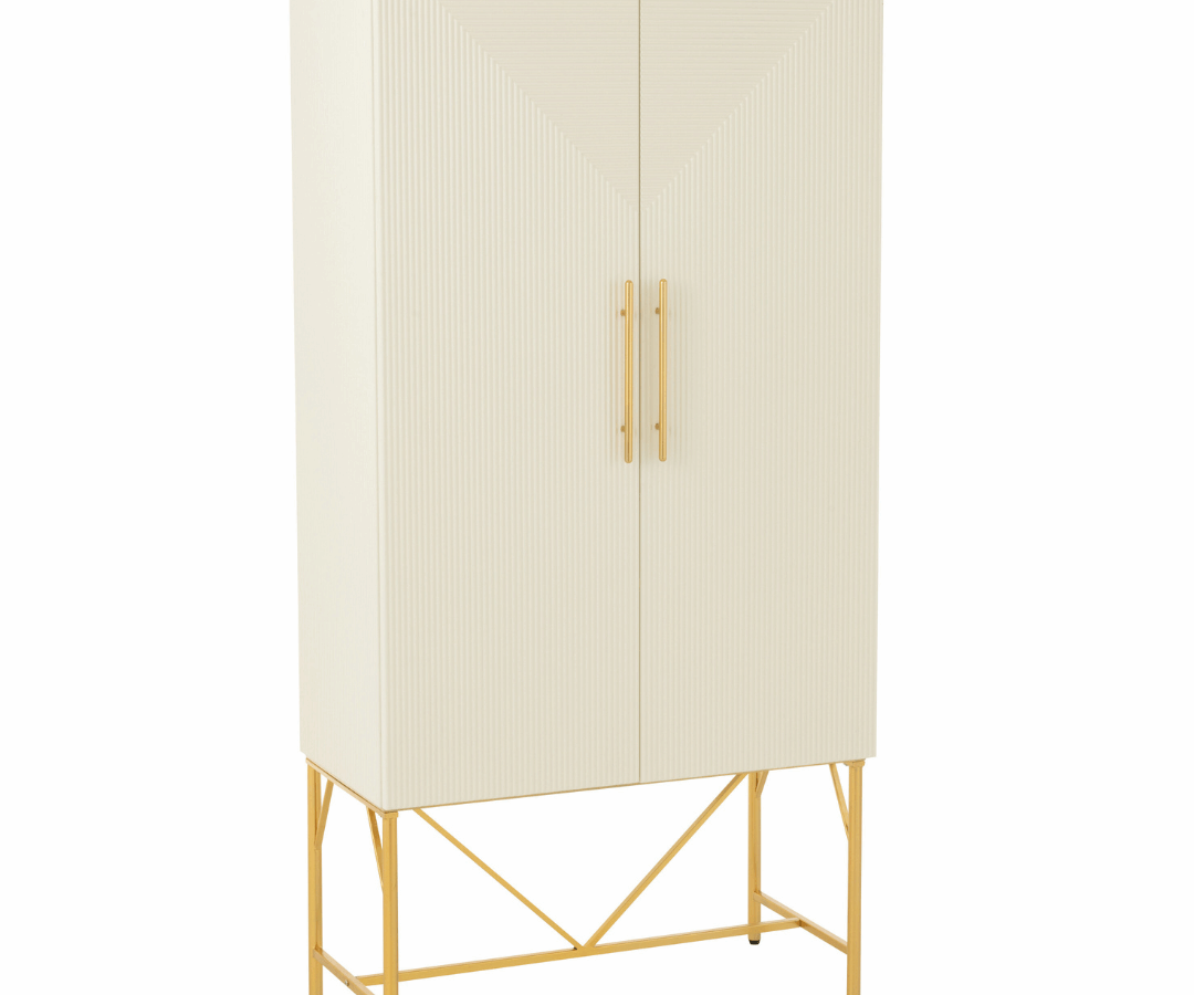 Witte Ladekast Clara met gouden poten en details