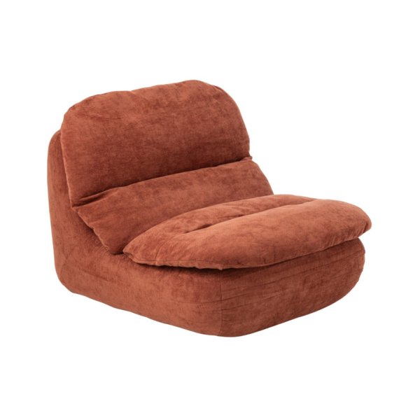 266304 Loungestoel Gecomprimeerd schuim Roestbruin J-line Loungestoel Gecomprimeerd schuim Roestbruin J-line