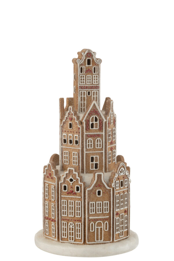 Peperkoekhuisje Led Amsterdam Beige/Wit