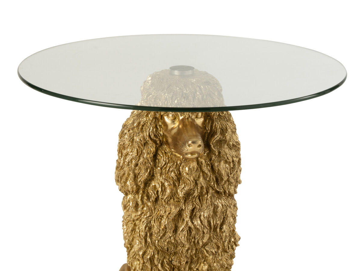 Bijzettafel Poedel Rond Goudkleurig