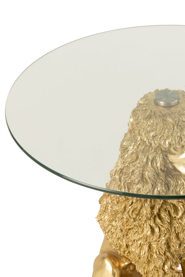 Bijzettafel Poedel Rond Goudkleurig