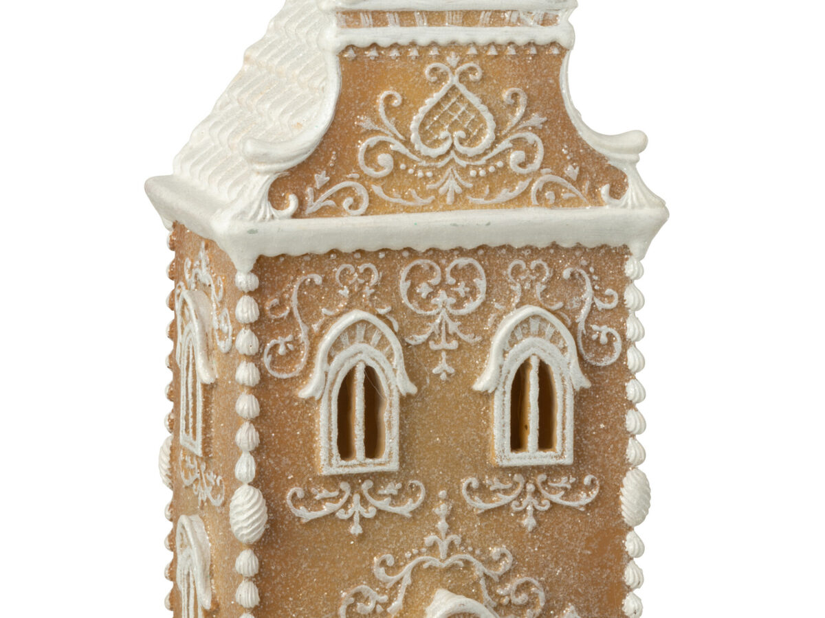 Peperkoekhuis Beige/Wit met Led verlichting