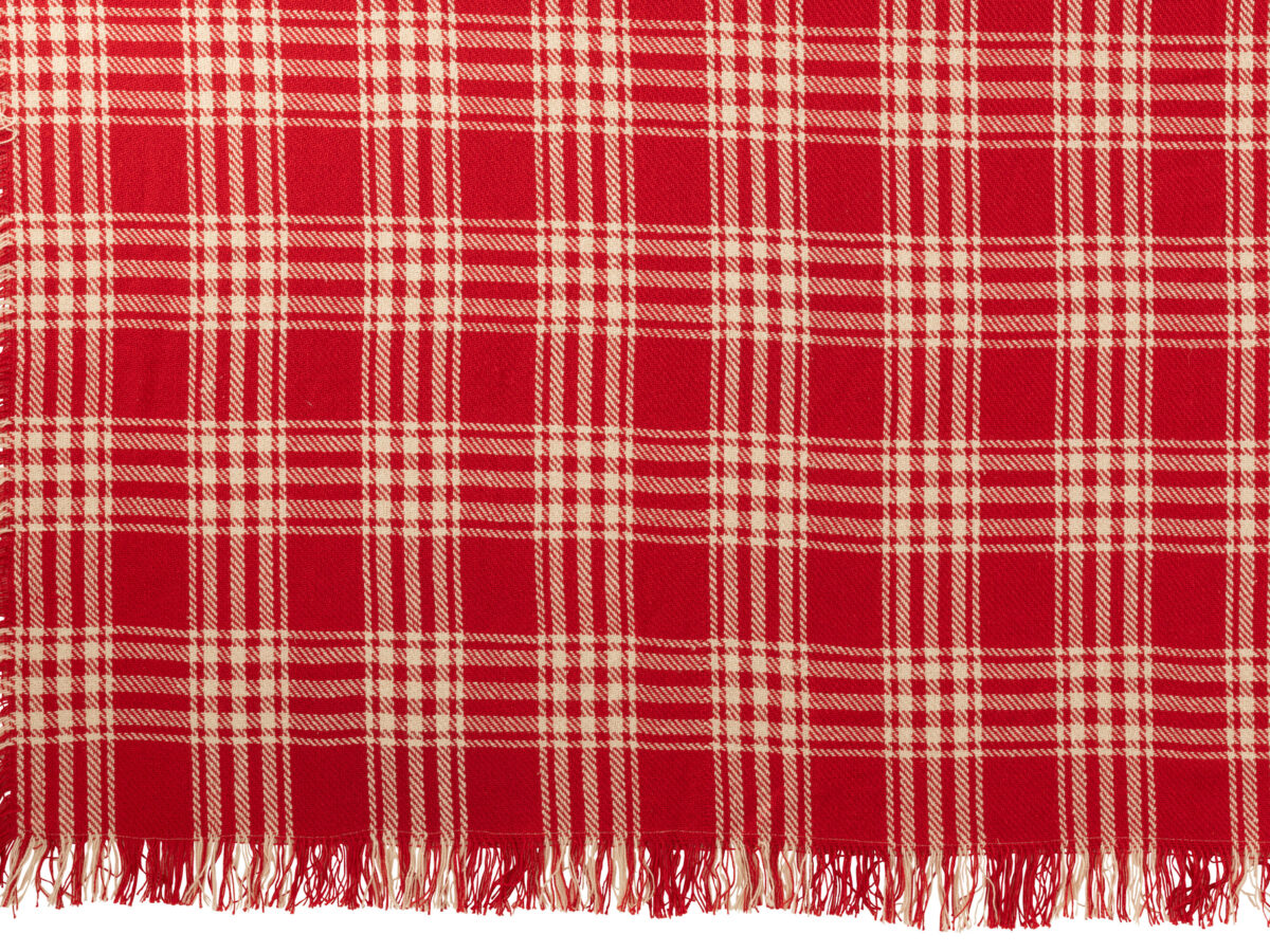 Deken Geruit Katoen Kerst Rood/Wit