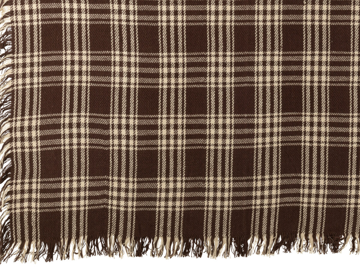 Dekentje Geruit Katoen Donkerbruin/Wit