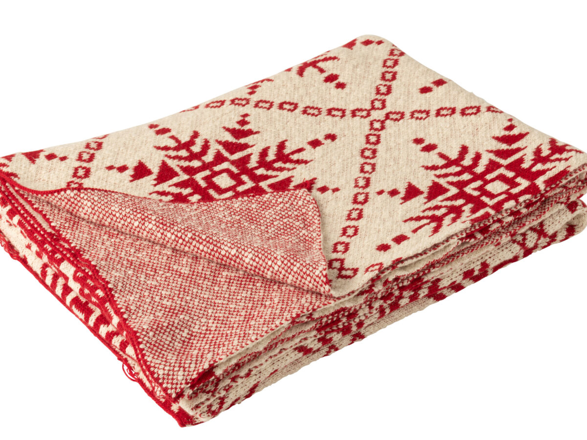 Deken Sneeuwvlokken Katoen Wit/Rood