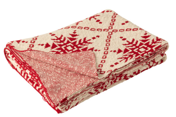 Deken Sneeuwvlokken Katoen Wit/Rood