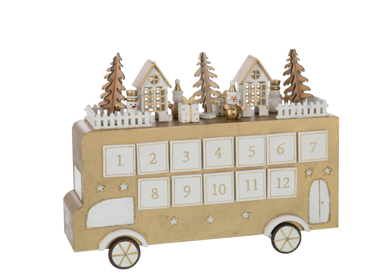 Bus Adventskalender Goudkleurig/Wit