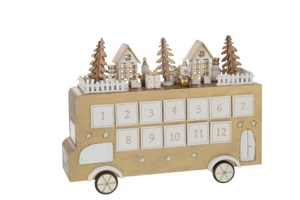 Bus Adventskalender Goudkleurig/Wit