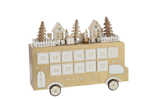 Bus Adventskalender Goudkleurig/Wit
