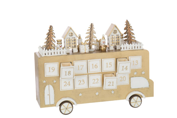 Bus Adventskalender Goudkleurig/Wit