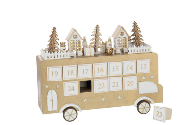 Bus Adventskalender Goudkleurig/Wit