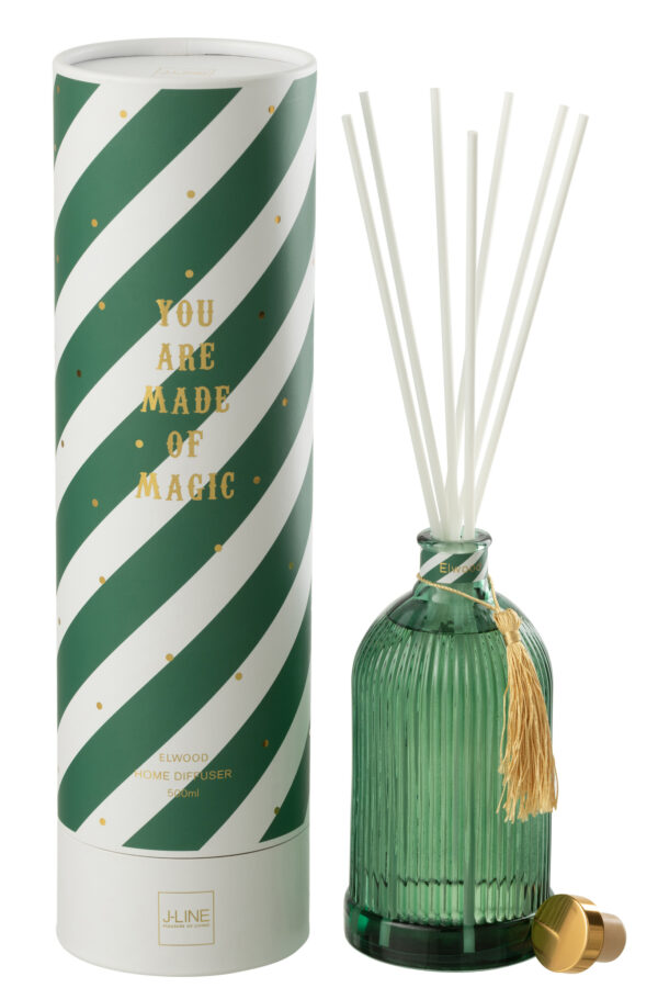 Reed Diffuser Magische Geurolie Donkergroen/Wit Large