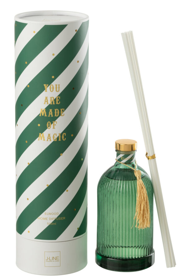 Reed Diffuser Magische Geurolie Donkergroen/Wit Large