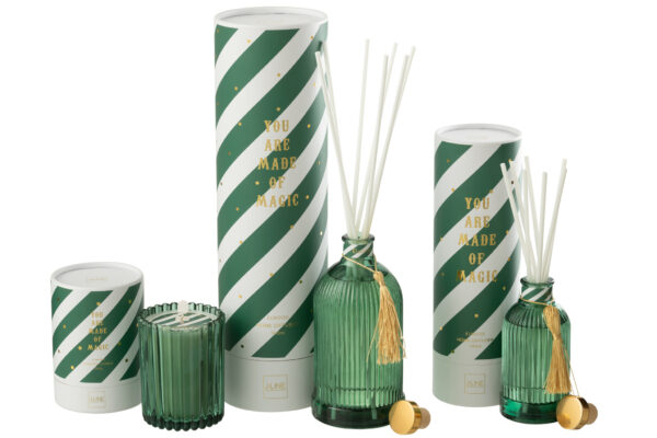 Reed Diffuser Magische Geurolie Donkergroen/Wit Large