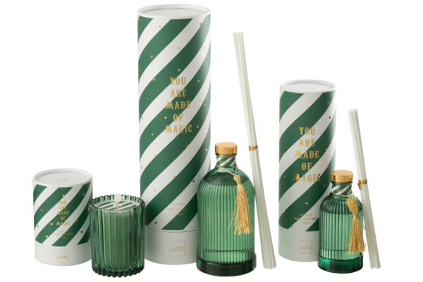 Reed Diffuser Magische Geurolie Donkergroen/Wit Large