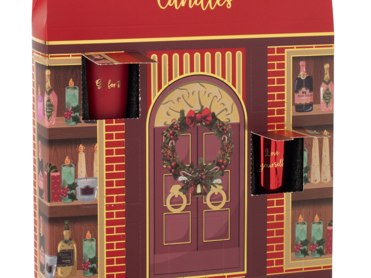 58746-0.jpg Adventskalender 12 Geurkaarsen Rood | J-line