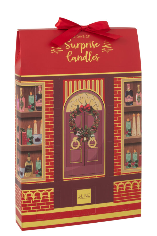 Adventskalender 12 Geurkaarsen Rood | J-line