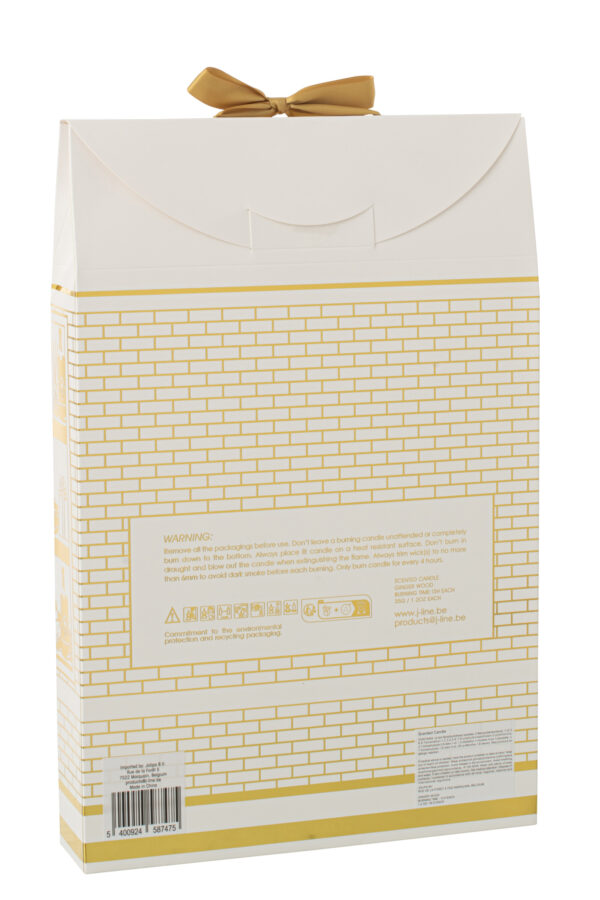 Adventskalender 12 Geurkaarsen in Wit/Goud | J-line