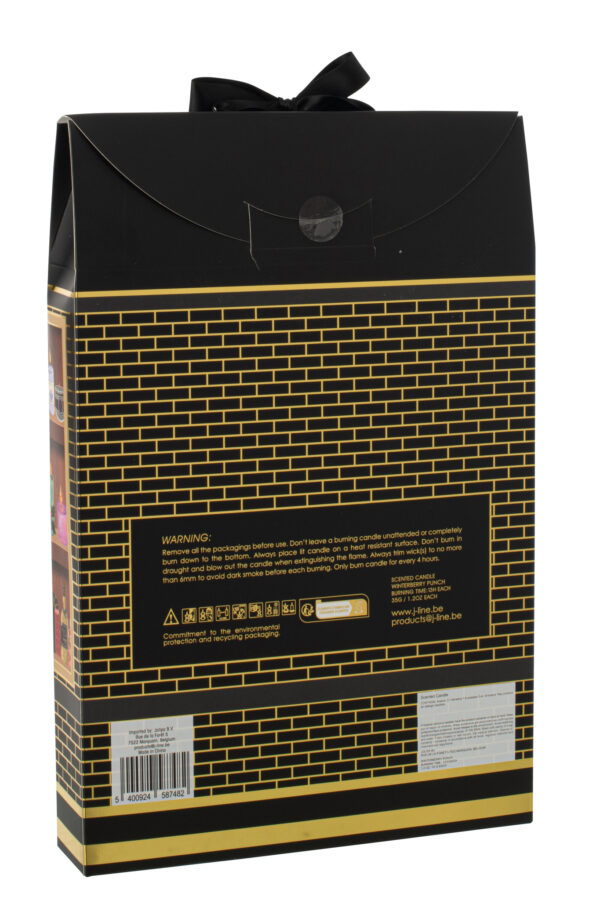 Adventskalender 12 Geurkaarsen Zwart/Goud | J-line